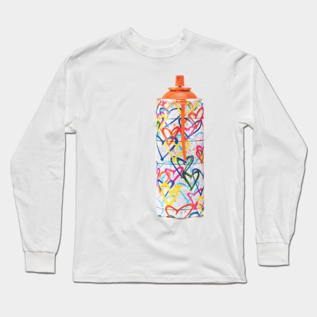 Spraypaint Can with Hearts Long Sleeve T-Shirt by Scum & Villainy